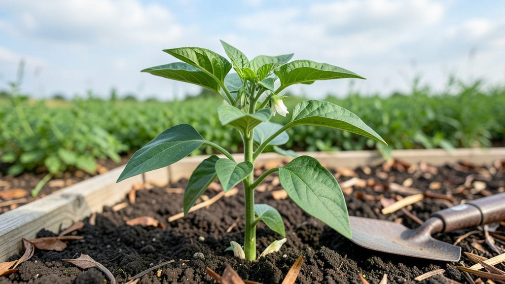 Pepper Seedling Identification: Leaf Shape and Stem Color Clues
